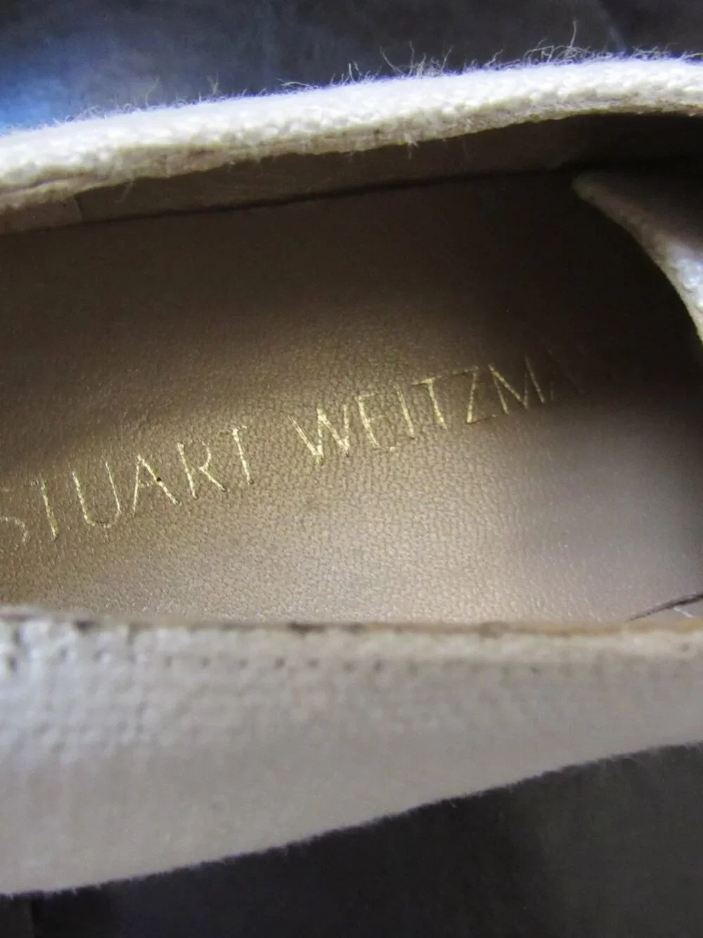 STUART WEITZMAN Mantra Ivory Linen Lace Up Oxford Platform Espadrilles Sz 7.5